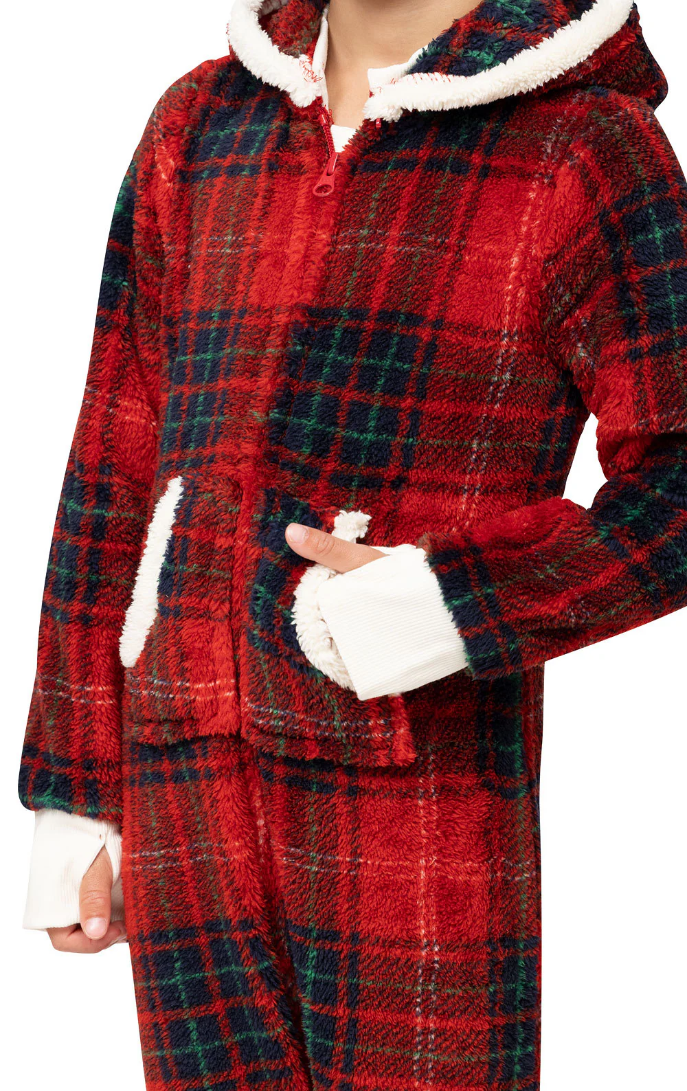 Cozy Holiday Hoodie-Footie Onesie Unisex Kids Pajamas - FINAL SALE - Image 5
