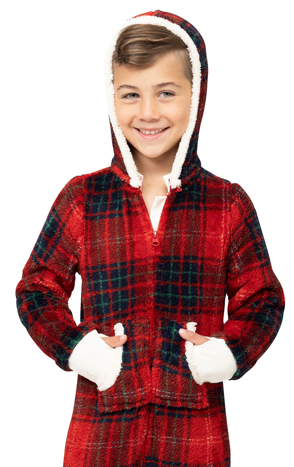 Cozy Holiday Hoodie-Footie Onesie Unisex Kids Pajamas - FINAL SALE - Image 6