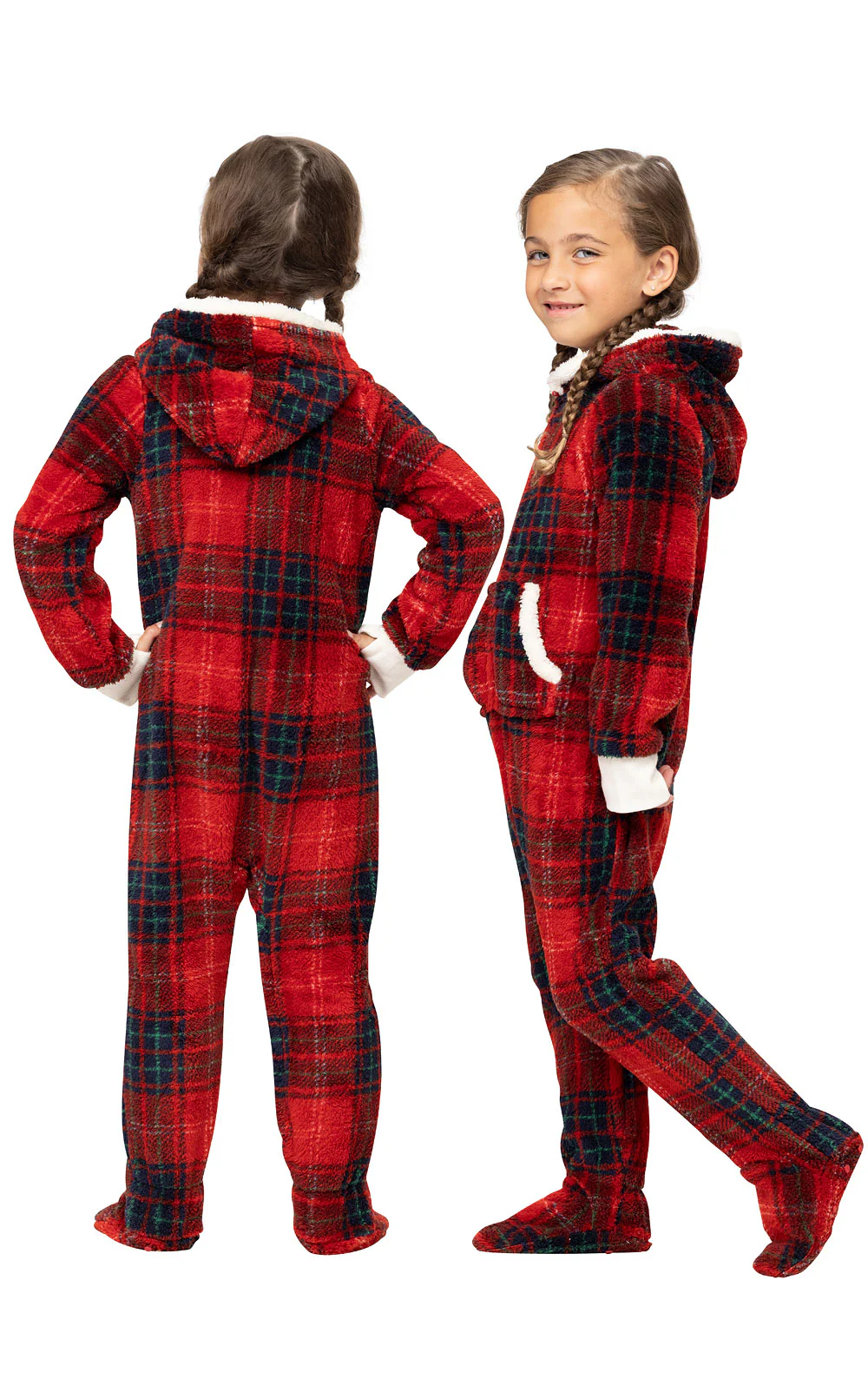 Cozy Holiday Hoodie-Footie Toddler Pajamas - FINAL SALE - Image 2