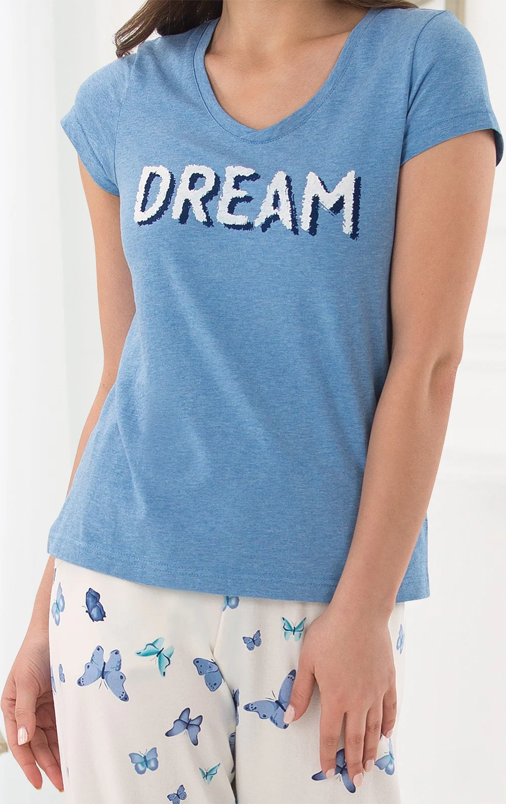 Dream Butterfly Short Sleeve Pajamas - Final Sale - Image 3