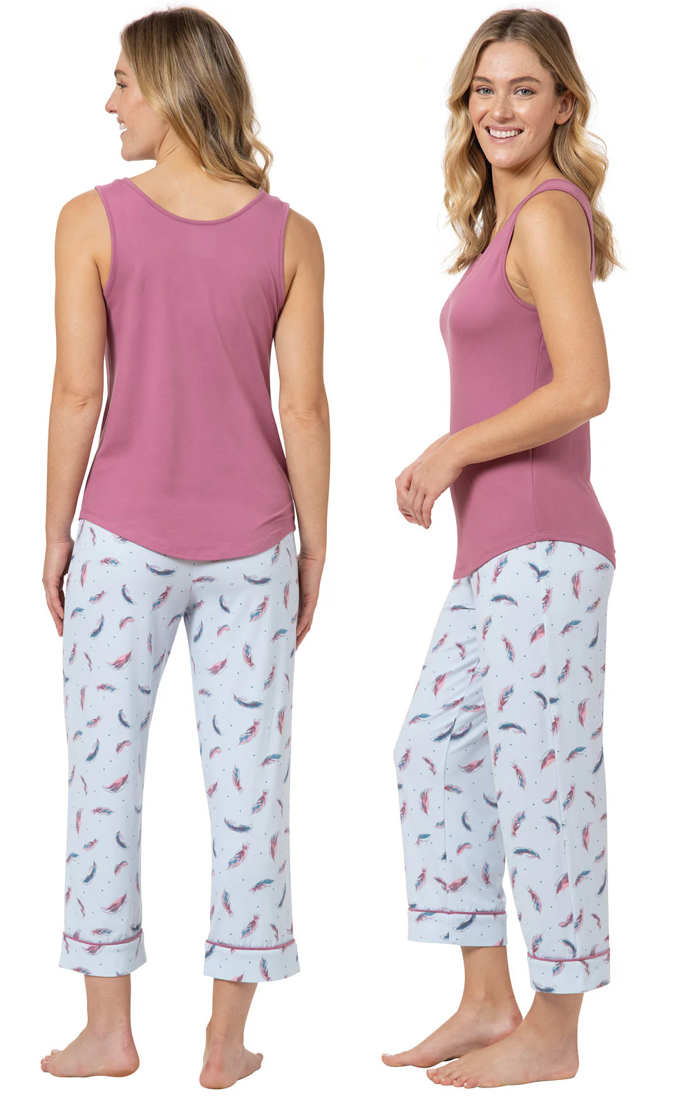 Feather Touch Tank Capri Pajamas - Final Sale - Image 2
