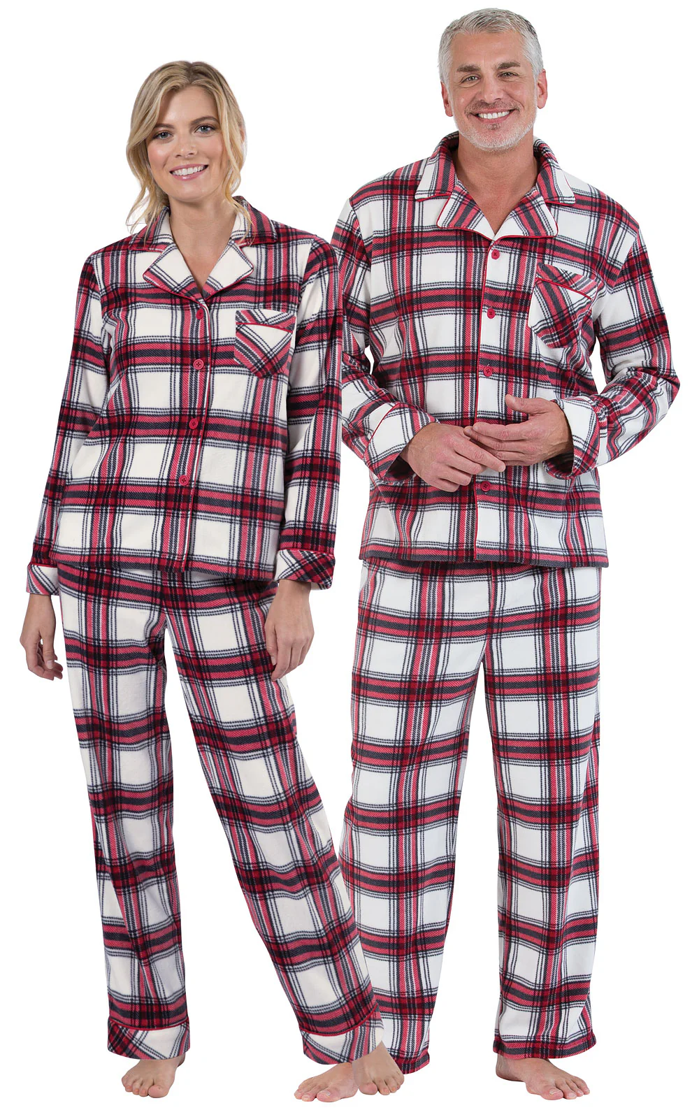 Fireside Fleece Button-Front Men's Pajamas - Couples - Image 2