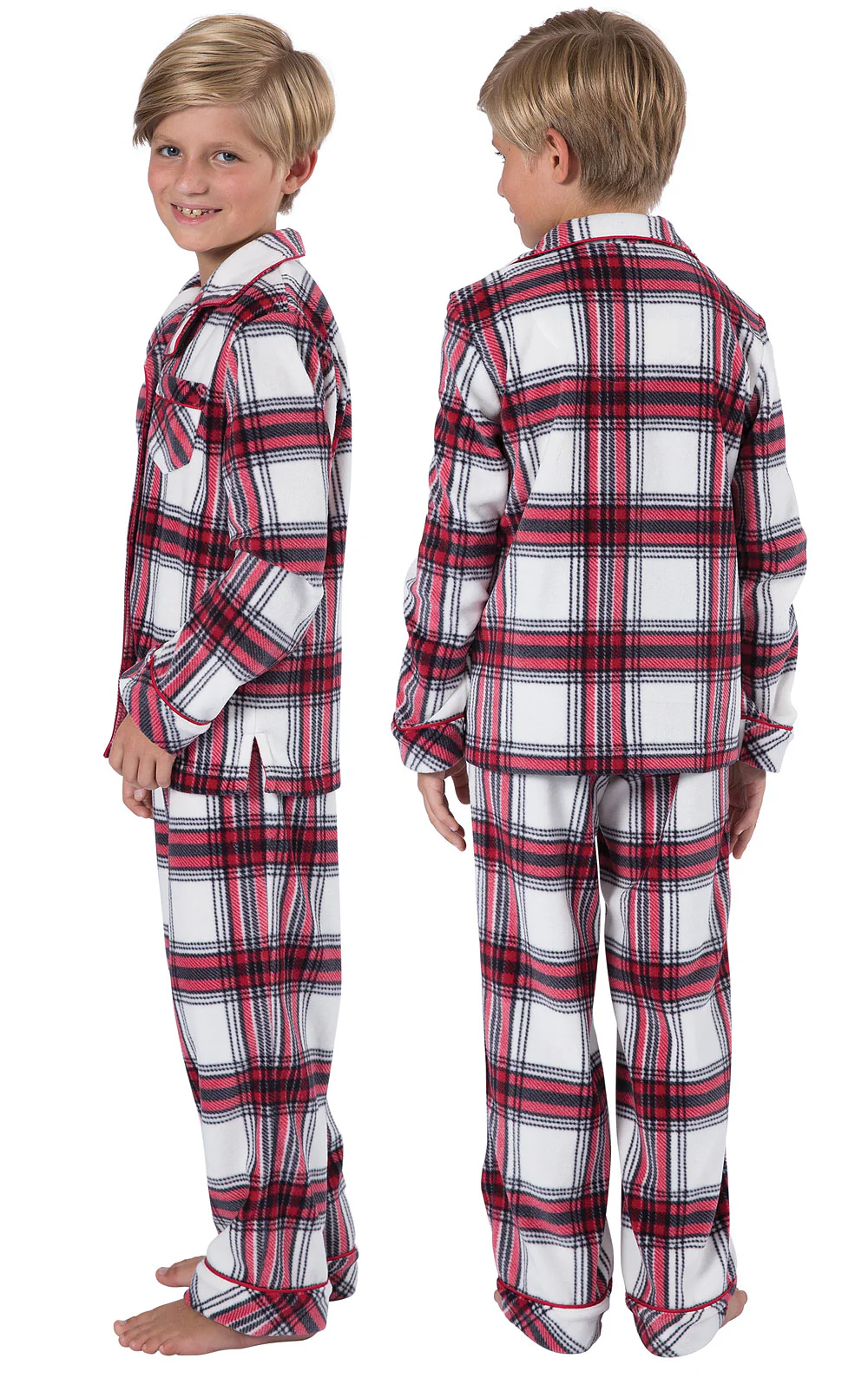 Fireside Fleece Button-Front Unisex Kids Pajamas - Image 3