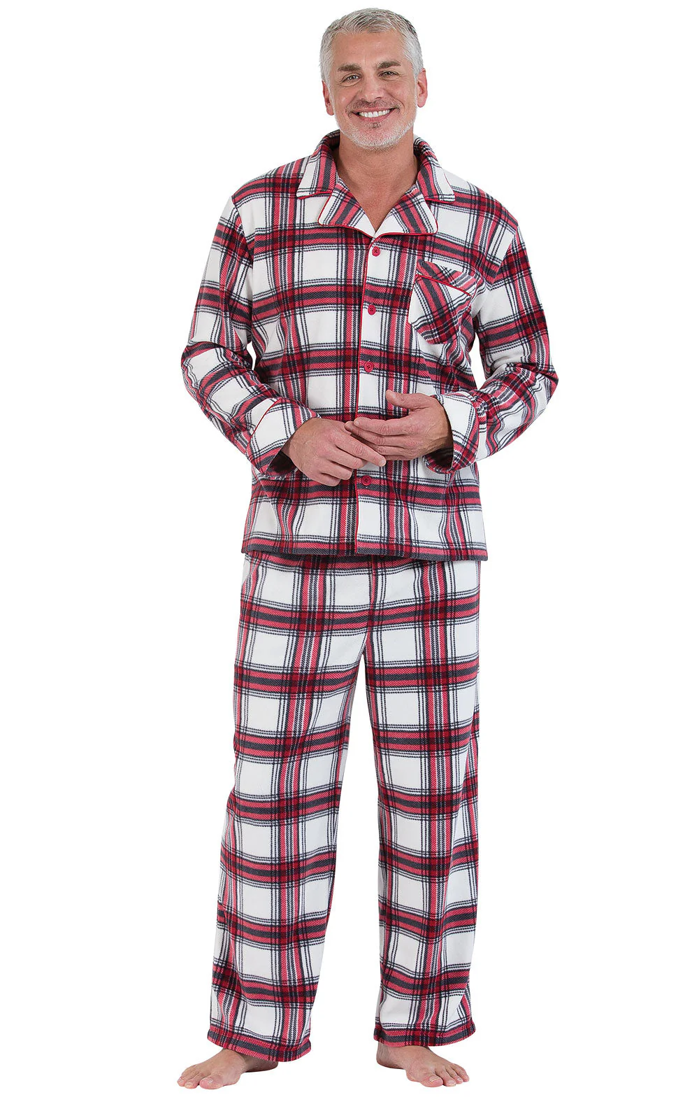 Fireside Fleece Button-Front Men's Pajamas - Family Set