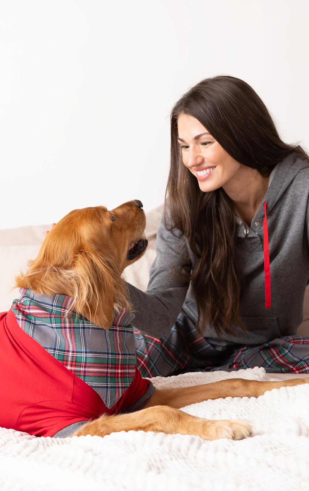 Gray Plaid Hoodie & Pant Pajamas - Pet & Owner - Image 3