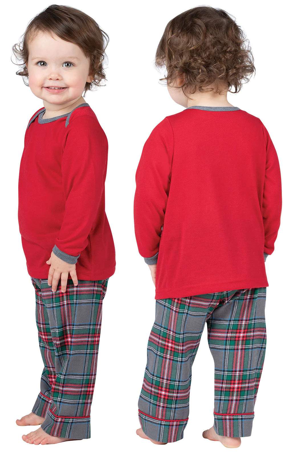Gray Plaid Infant Pajamas - Family Set - Image 3
