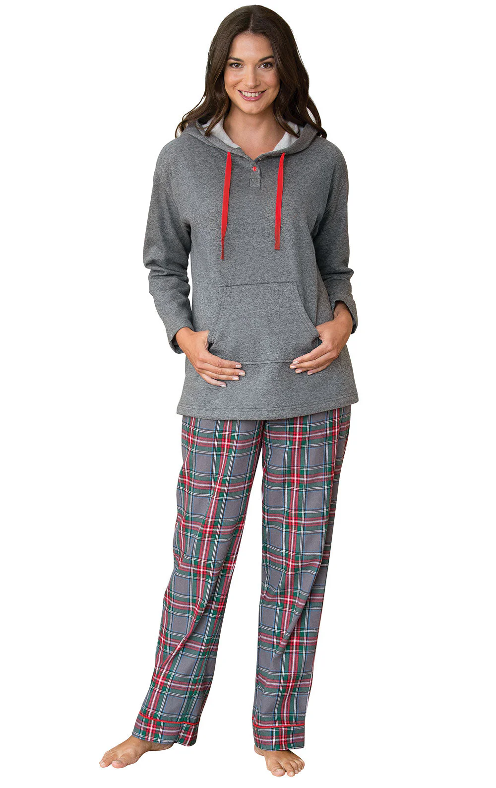 Gray Plaid Matching Couples Pajamas - Image 7