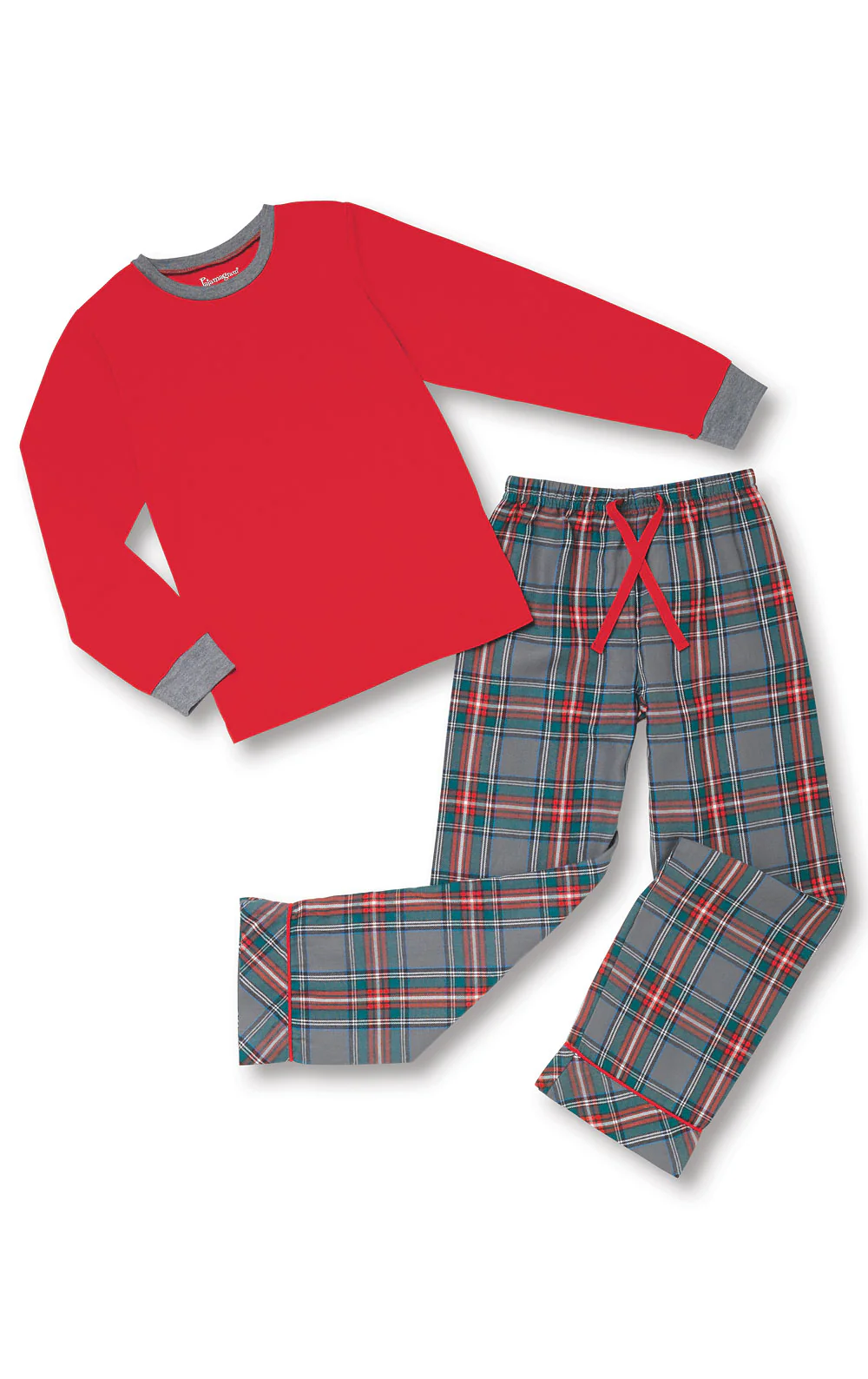 Gray Plaid Unisex Kids Pajamas - Family Set - Image 5