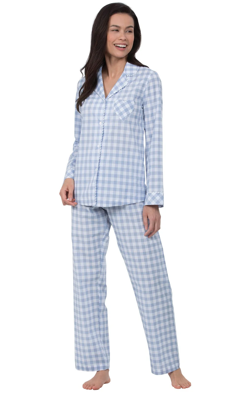 Heart2Heart Gingham Button-Front Pajamas