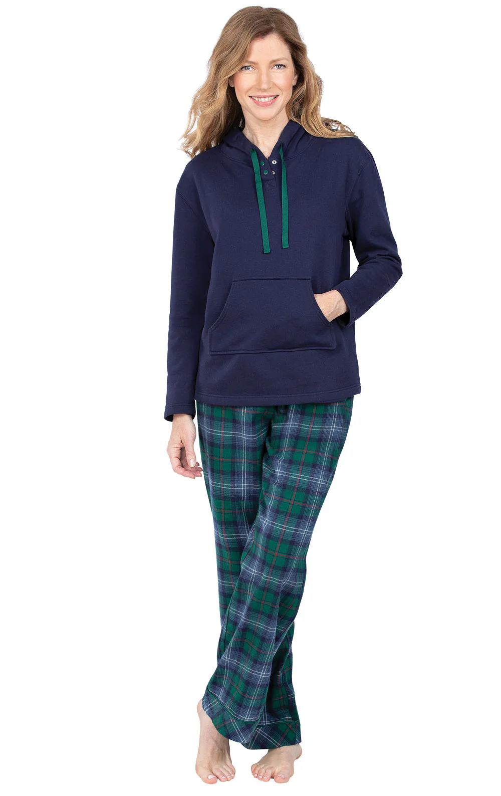 Heritage Plaid Hoodie Matching Couples Pajamas - Image 4