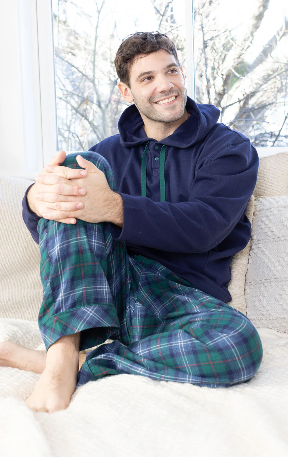 Heritage Plaid Hoodie Men's Pajamas - Image 3
