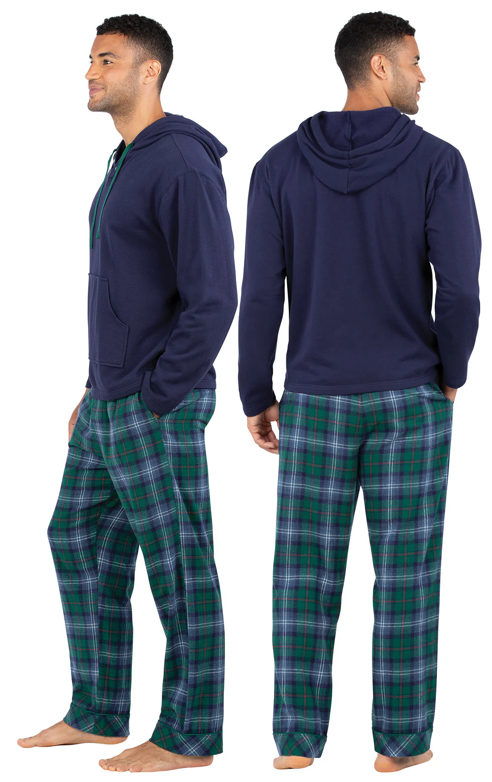 Heritage Plaid Hoodie Men's Pajamas - Image 4