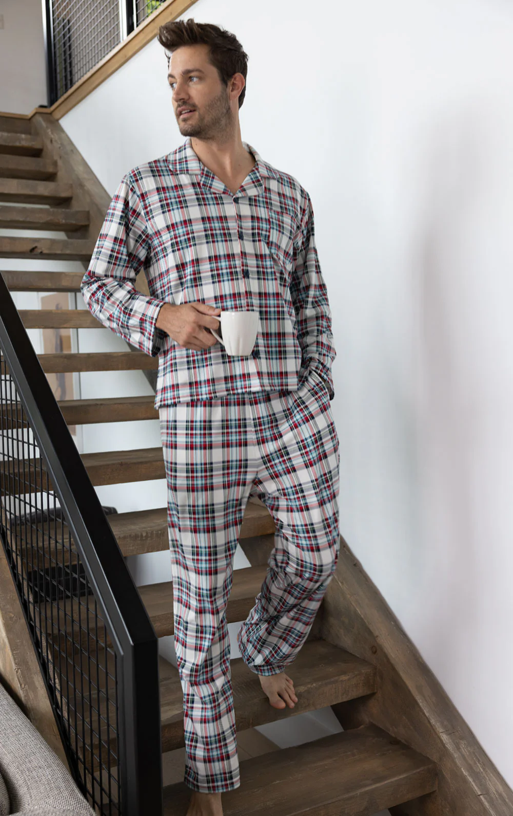 Farrell Plaid Button-Front Men’s Pajamas - Image 3