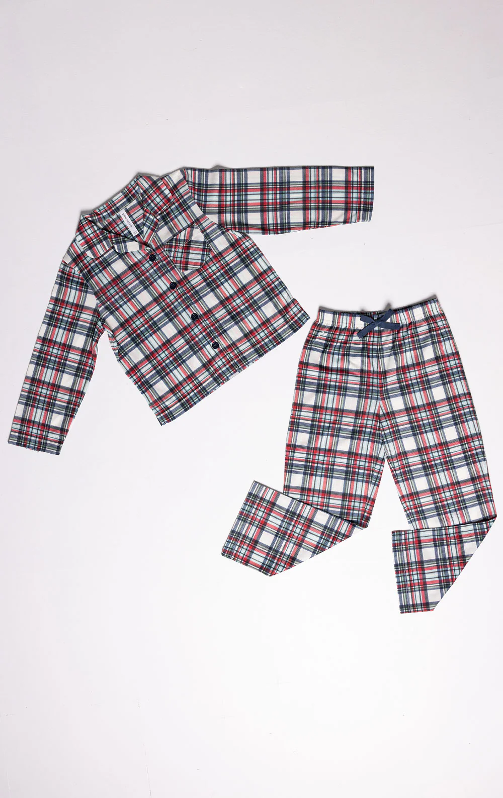 Farrell Plaid Unisex Kid’s Button-Front Pajamas - Family Set - Image 12