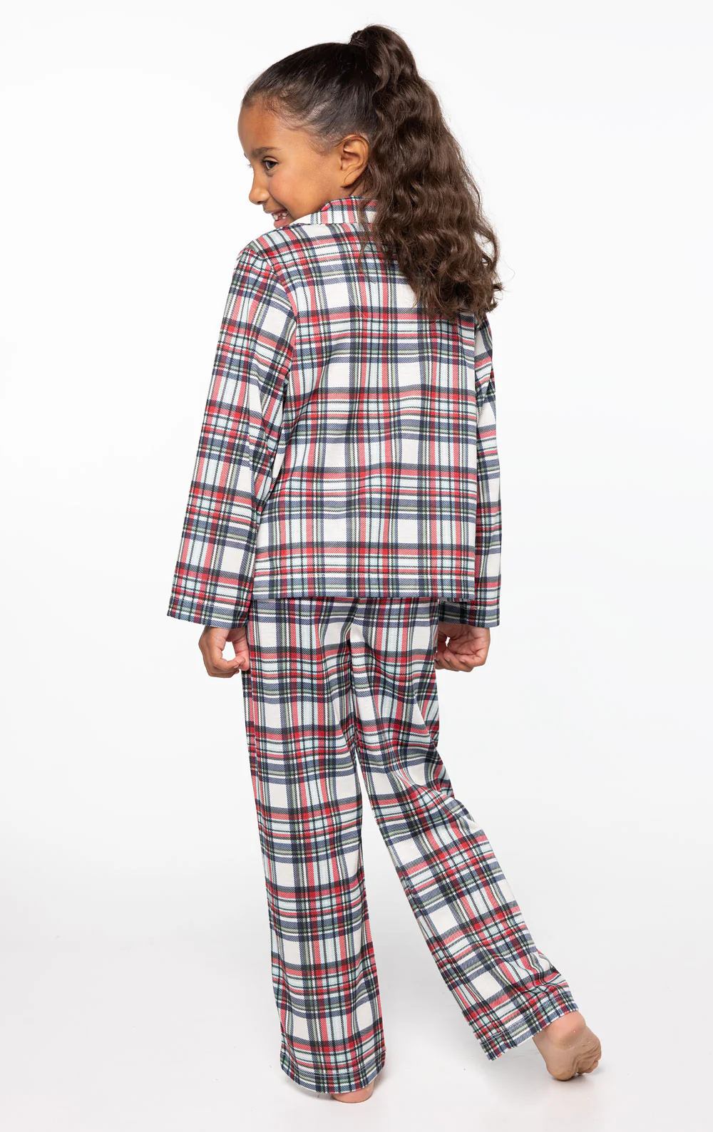 Farrell Plaid Unisex Kid’s Button-Front Pajamas - Family Set - Image 6