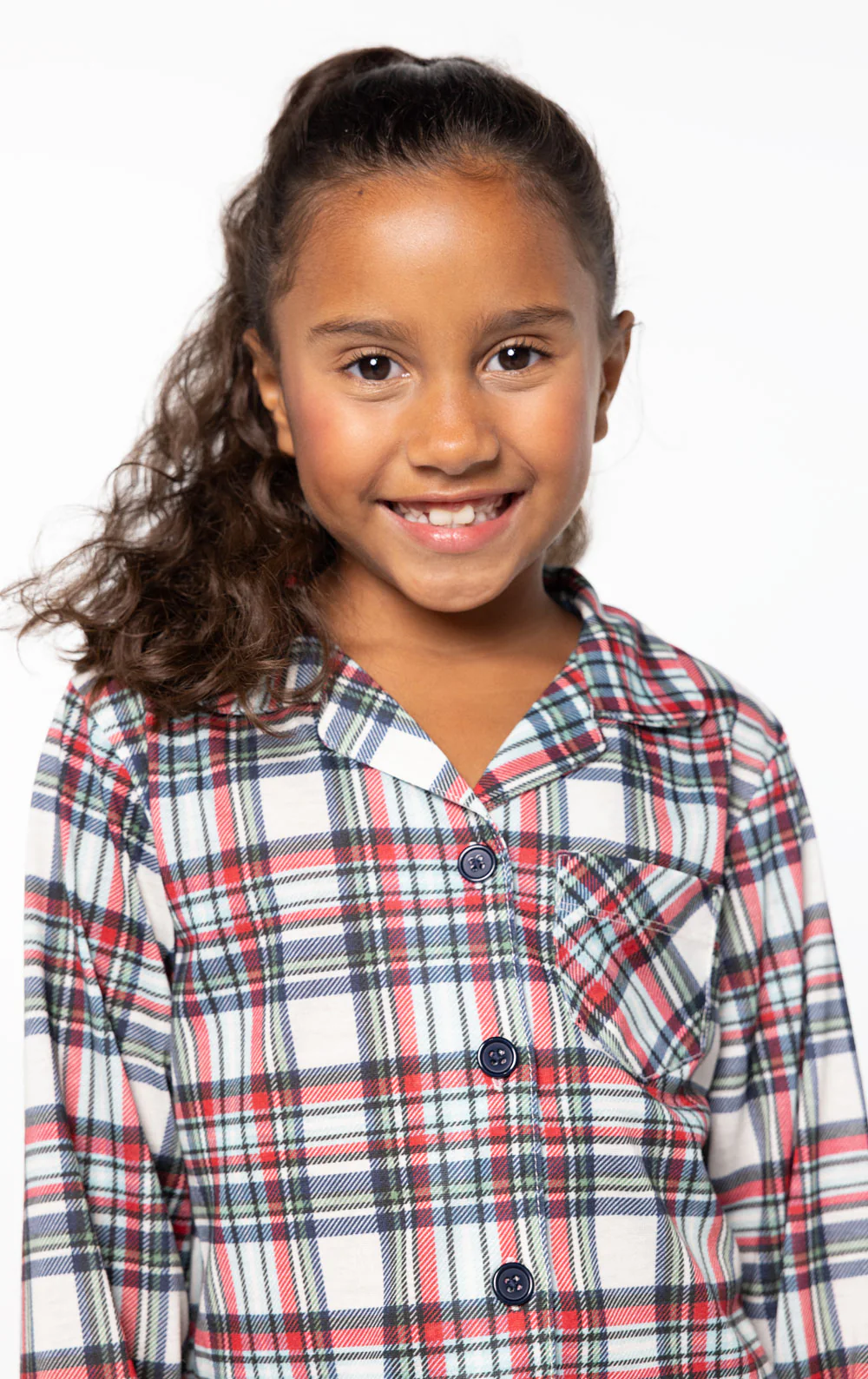 Farrell Plaid Unisex Kid’s Button-Front Pajamas - Family Set - Image 8