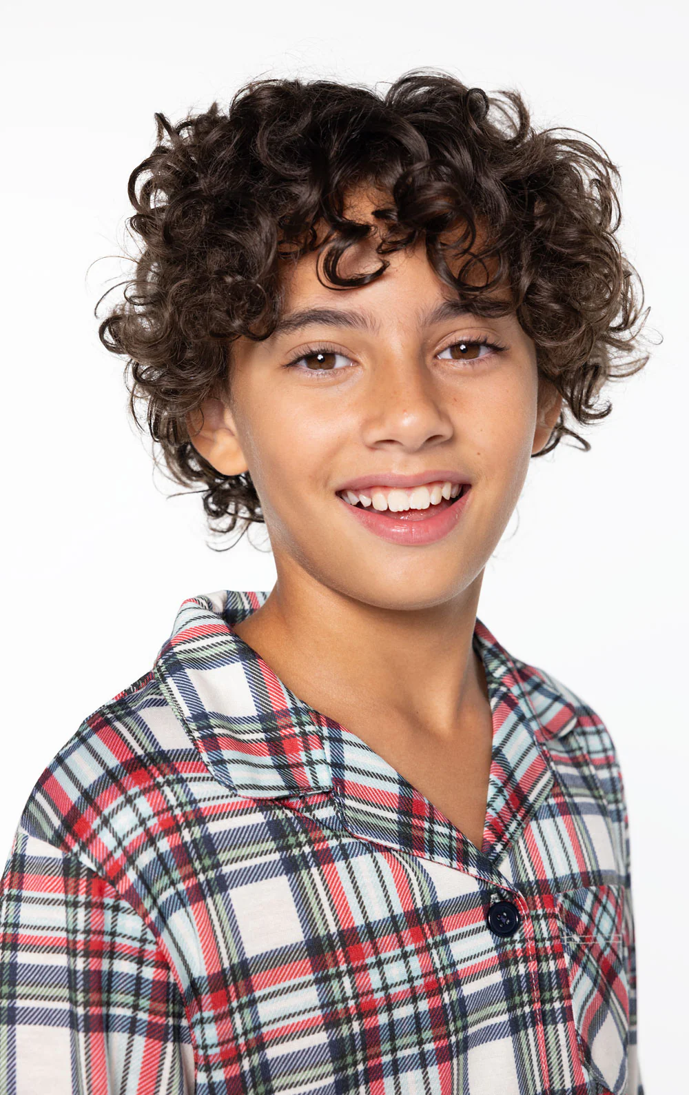Farrell Plaid Unisex Kid’s Button-Front Pajamas - Family Set - Image 9