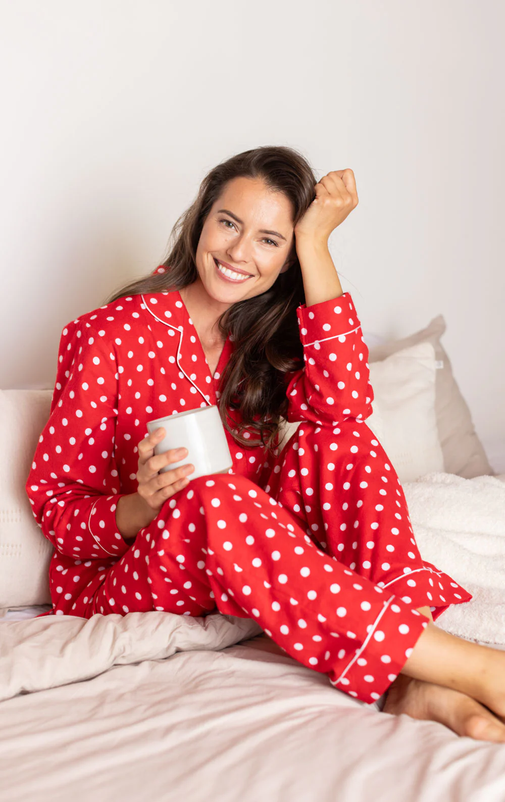 Holi-Dot Button-Front Flannel Pajamas - Image 4