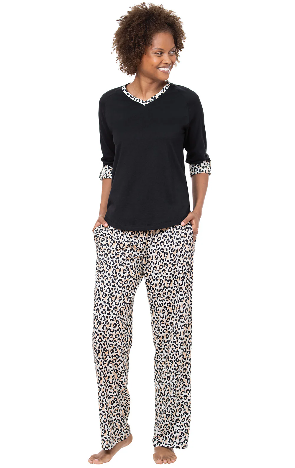 Leopard Convertible Sleeve Pajamas - Image 3