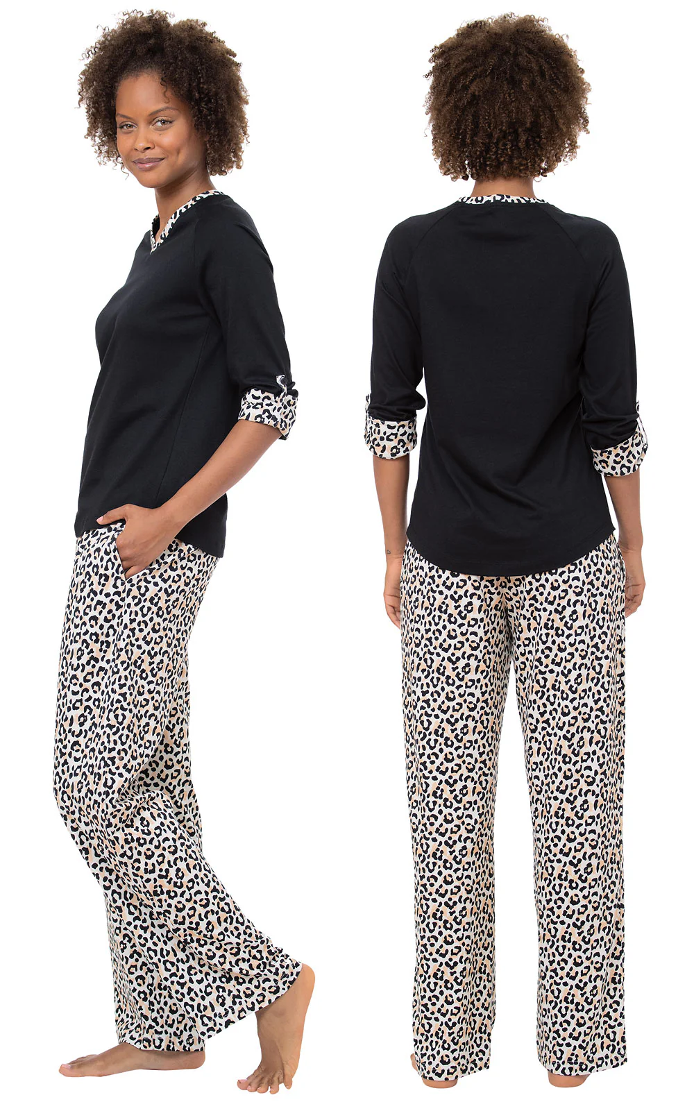 Leopard Convertible Sleeve Pajamas - Image 4