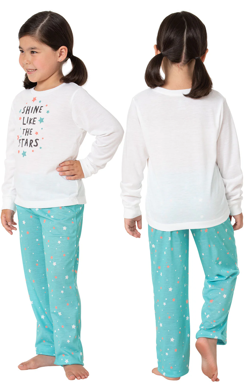 Long Sleeve Graphic Tee Kids Pajamas  - Final Sale - Image 2