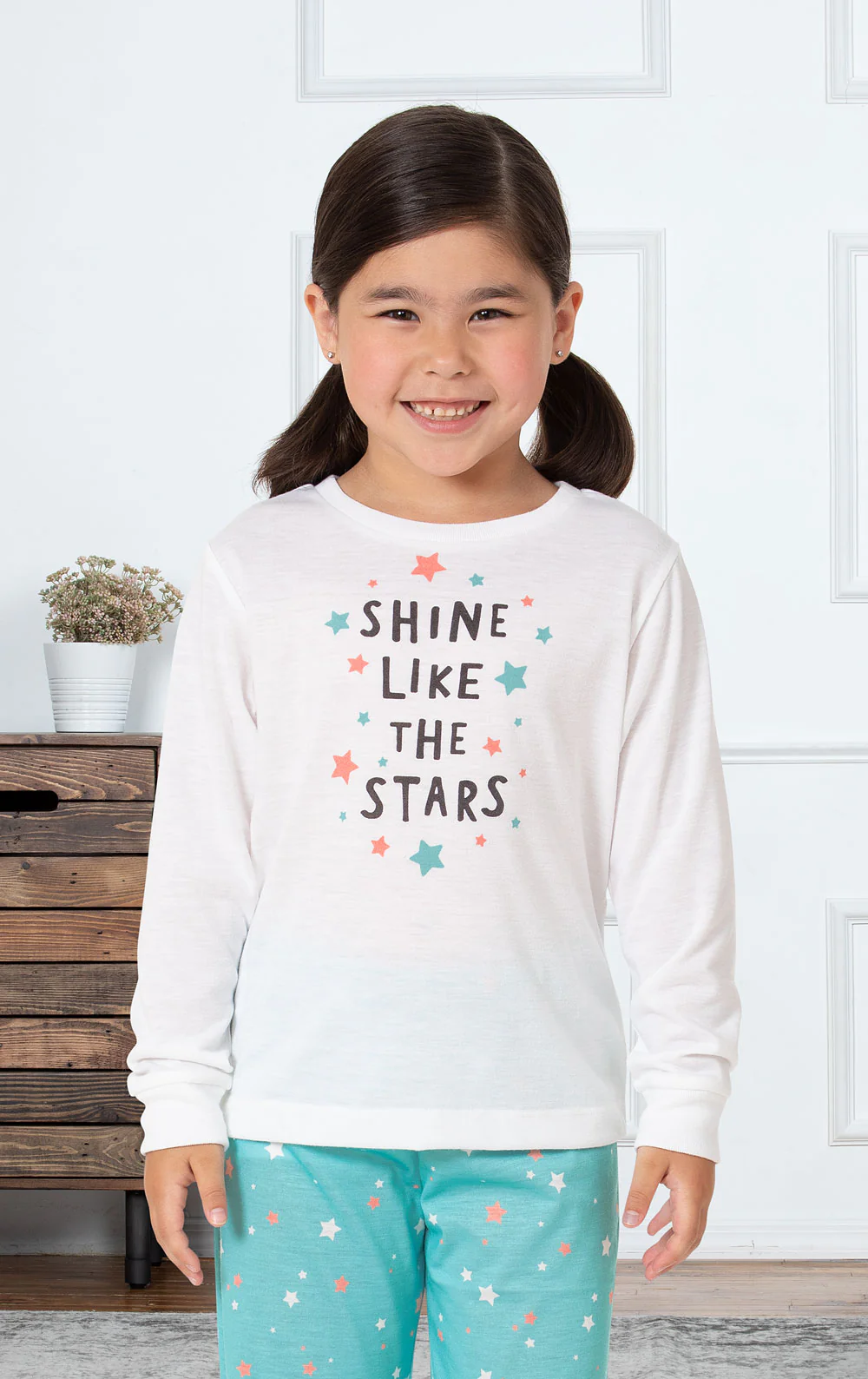 Long Sleeve Graphic Tee Kids Pajamas  - Final Sale - Image 4