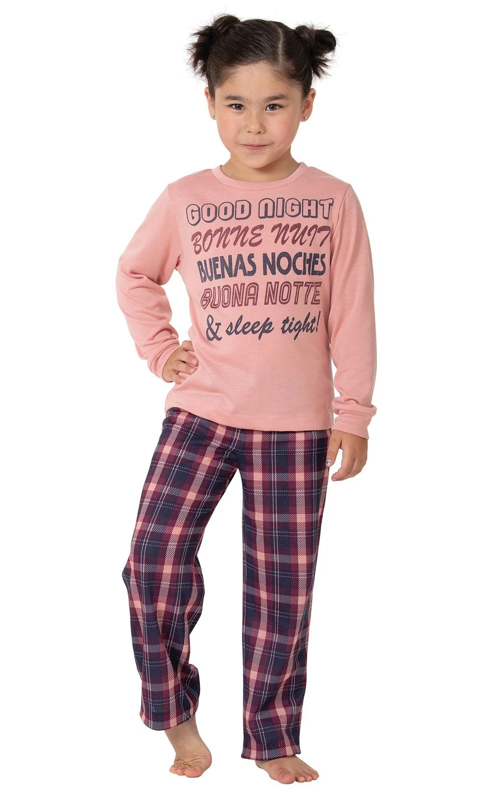Long Sleeve Graphic Tee Kids Pajamas  - Final Sale - Image 5