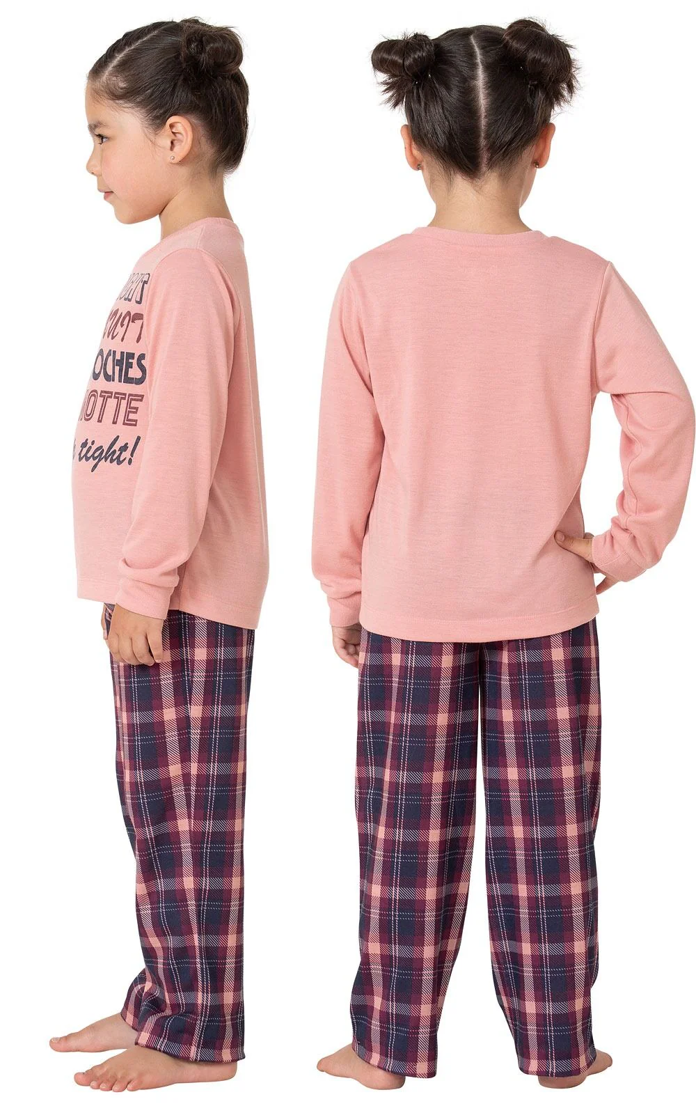 Long Sleeve Graphic Tee Kids Pajamas  - Final Sale - Image 6