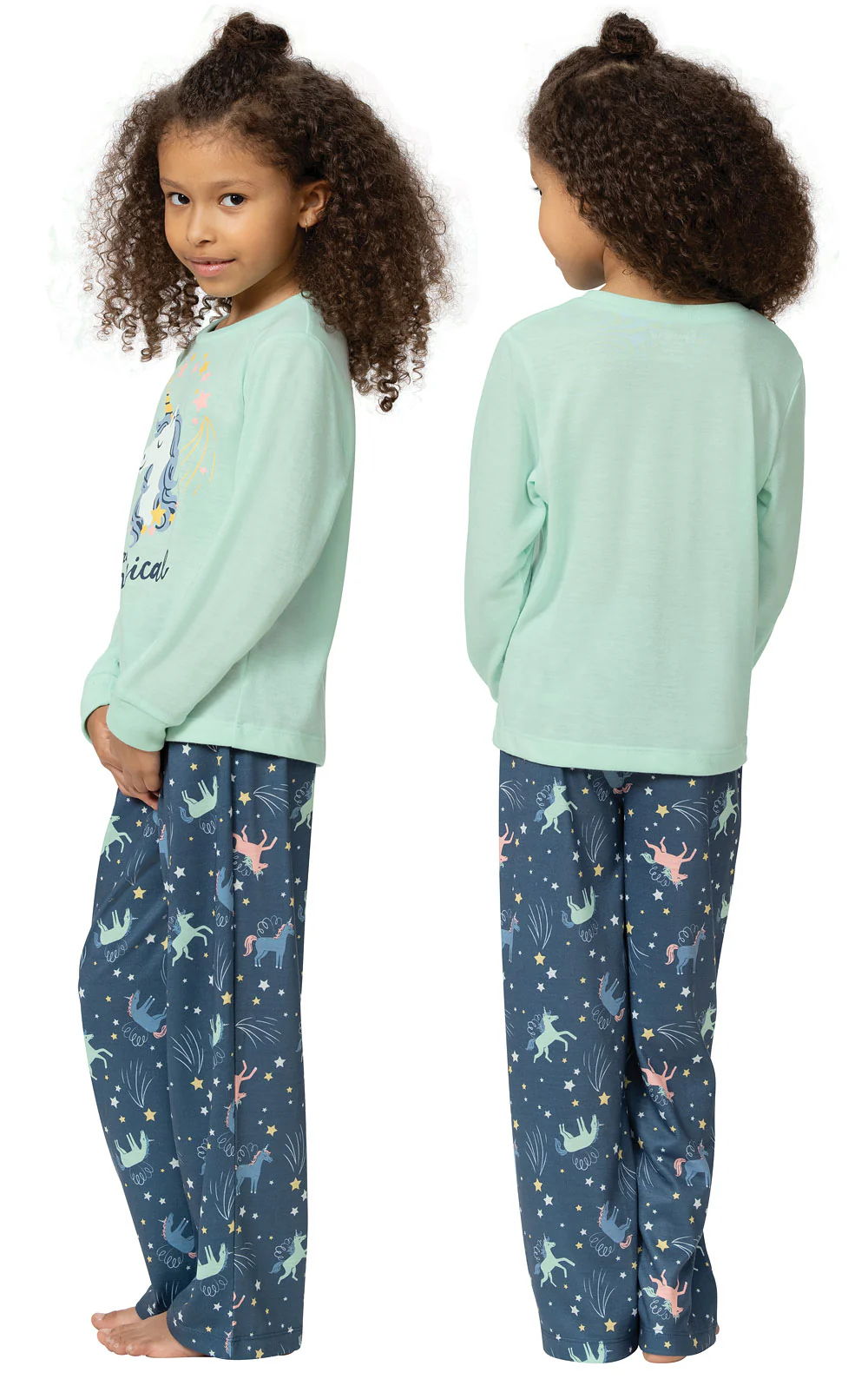 Long Sleeve Graphic Tee Unisex Kids Pajamas - Image 4