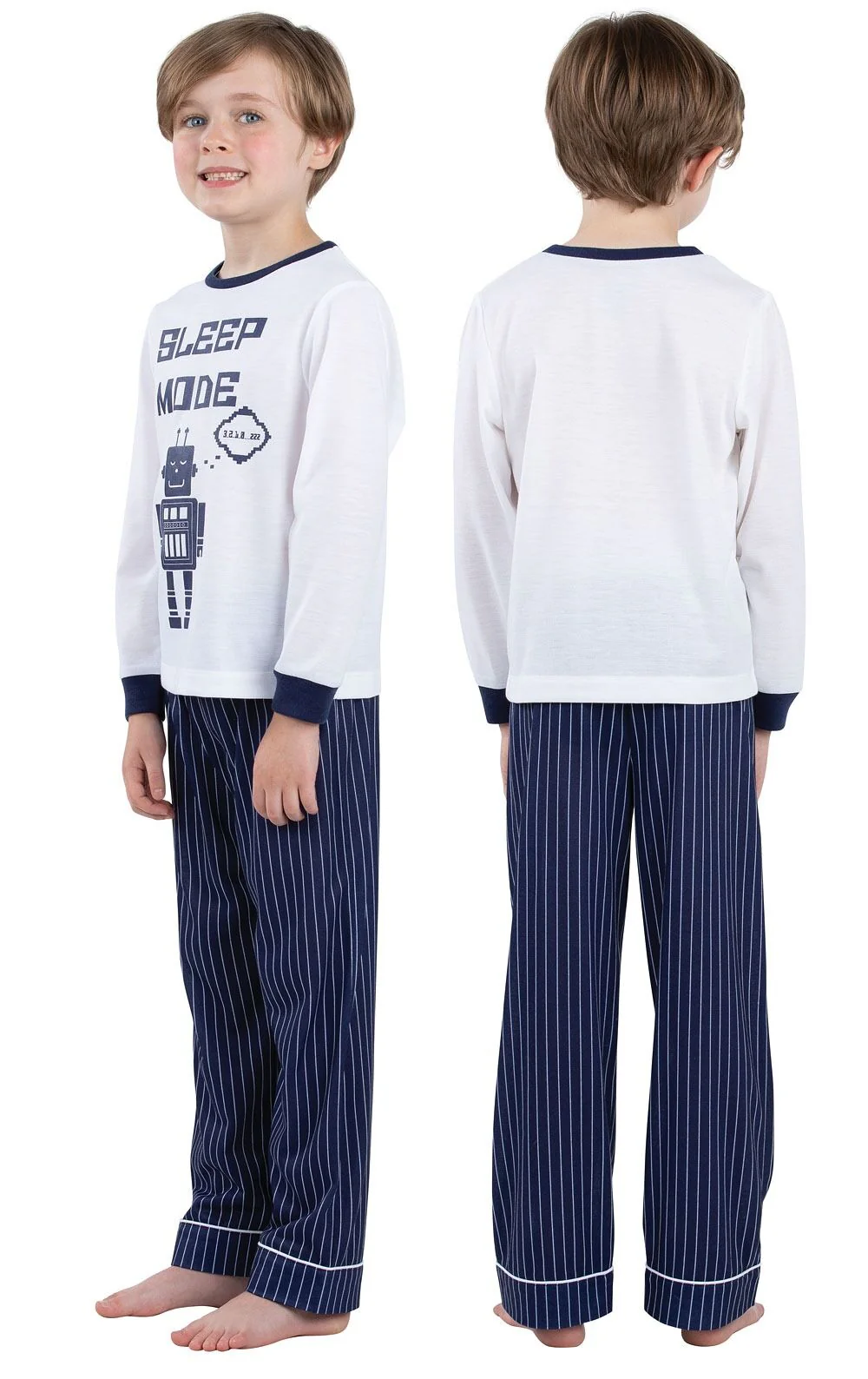 Sleep Mode Graphic Tee Long Sleeve Unisex Kids Pajamas - Image 2