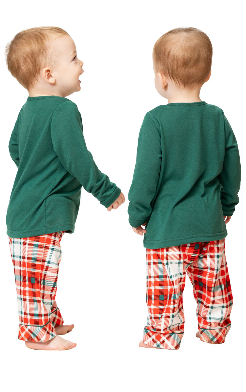 Modern Plaid Pullover Infant Pajamas - Family Set - Image 4