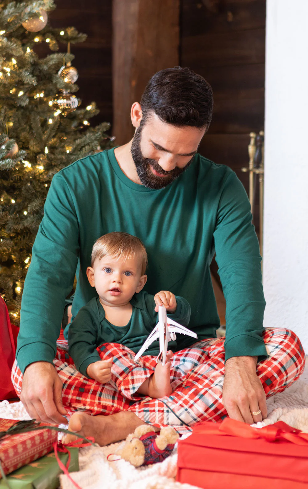Modern Plaid Pullover Men's Pajamas - Couples - Image 2