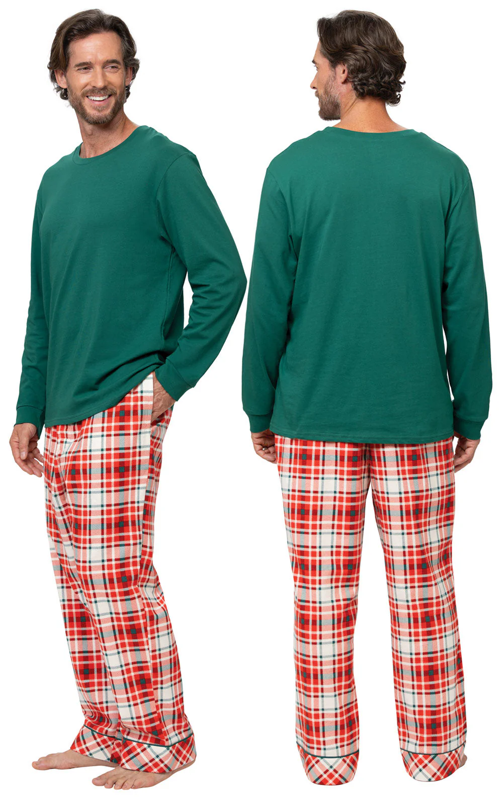 Modern Plaid Pullover Men's Pajamas - Couples - Image 3