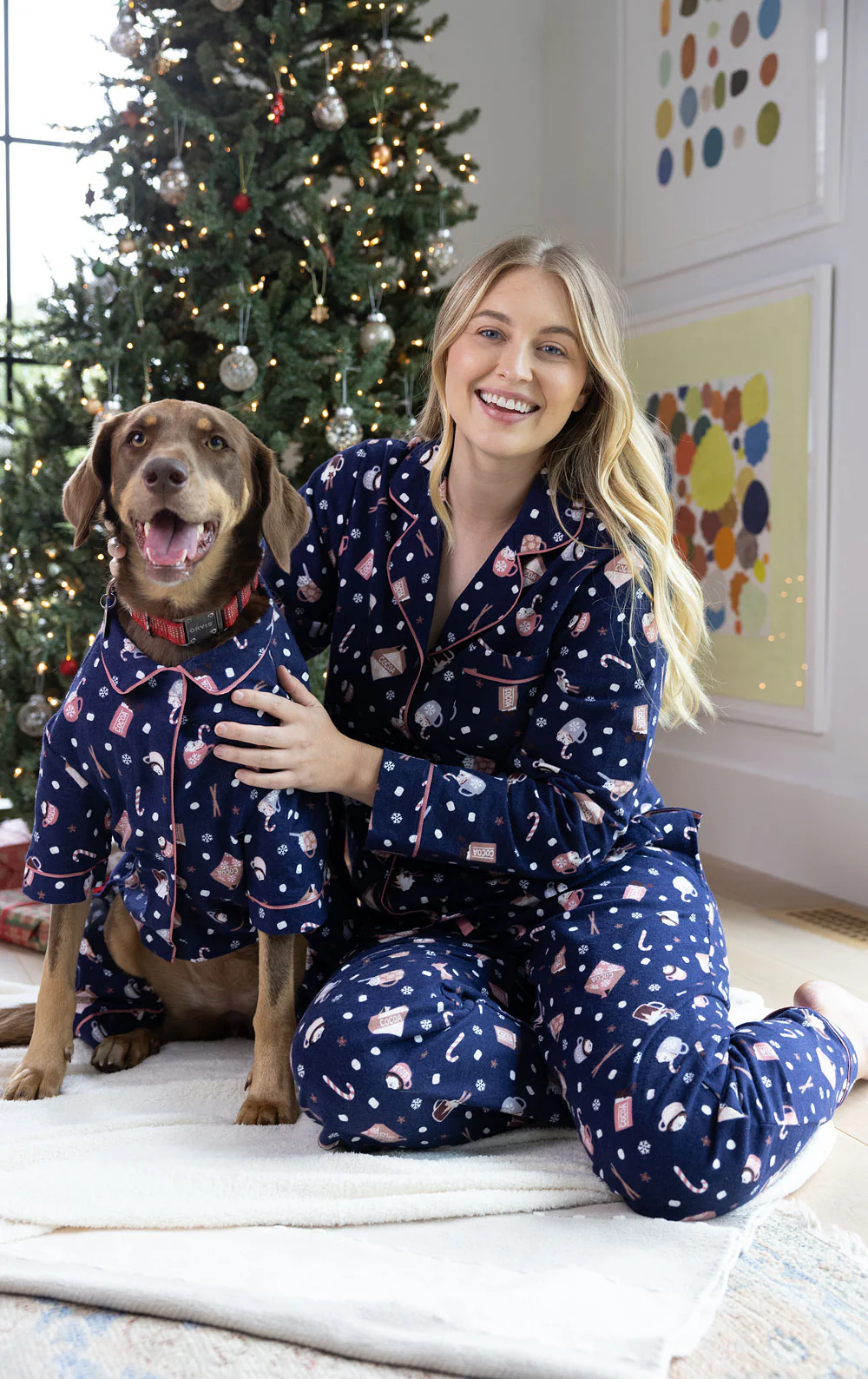 Mugs & Kisses Flannel Button-Front Matching Pet & Owner Pajamas - Image 6