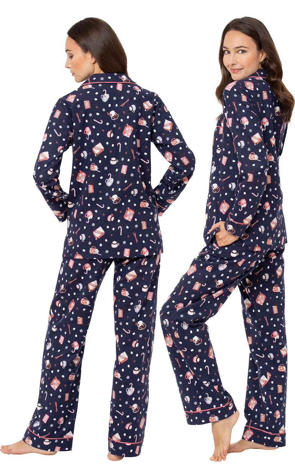 Mugs & Kisses Flannel Button-Front Pajamas - Image 4