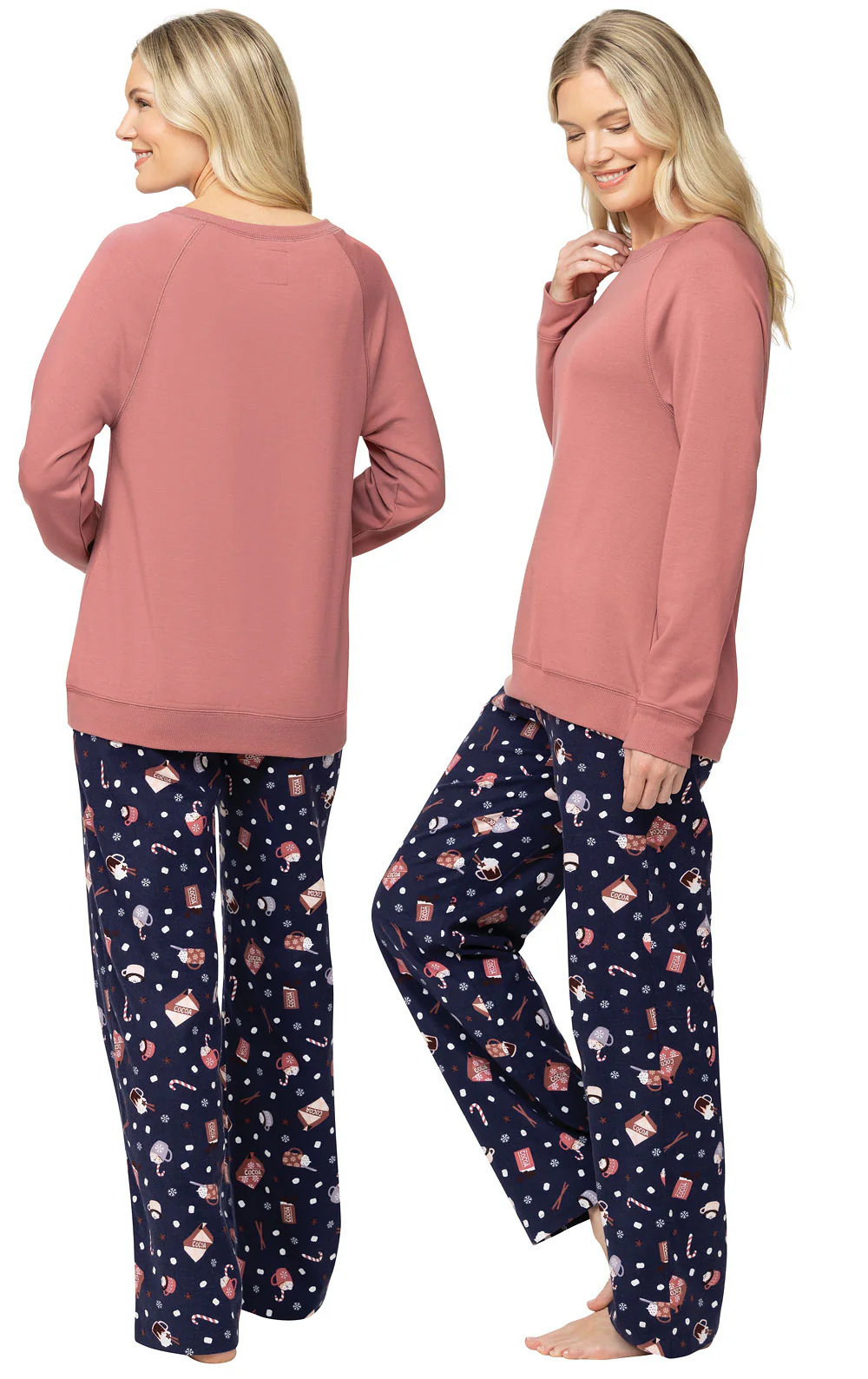 Mugs & Kisses Soft French Terry & Flannel Pajamas - Image 3