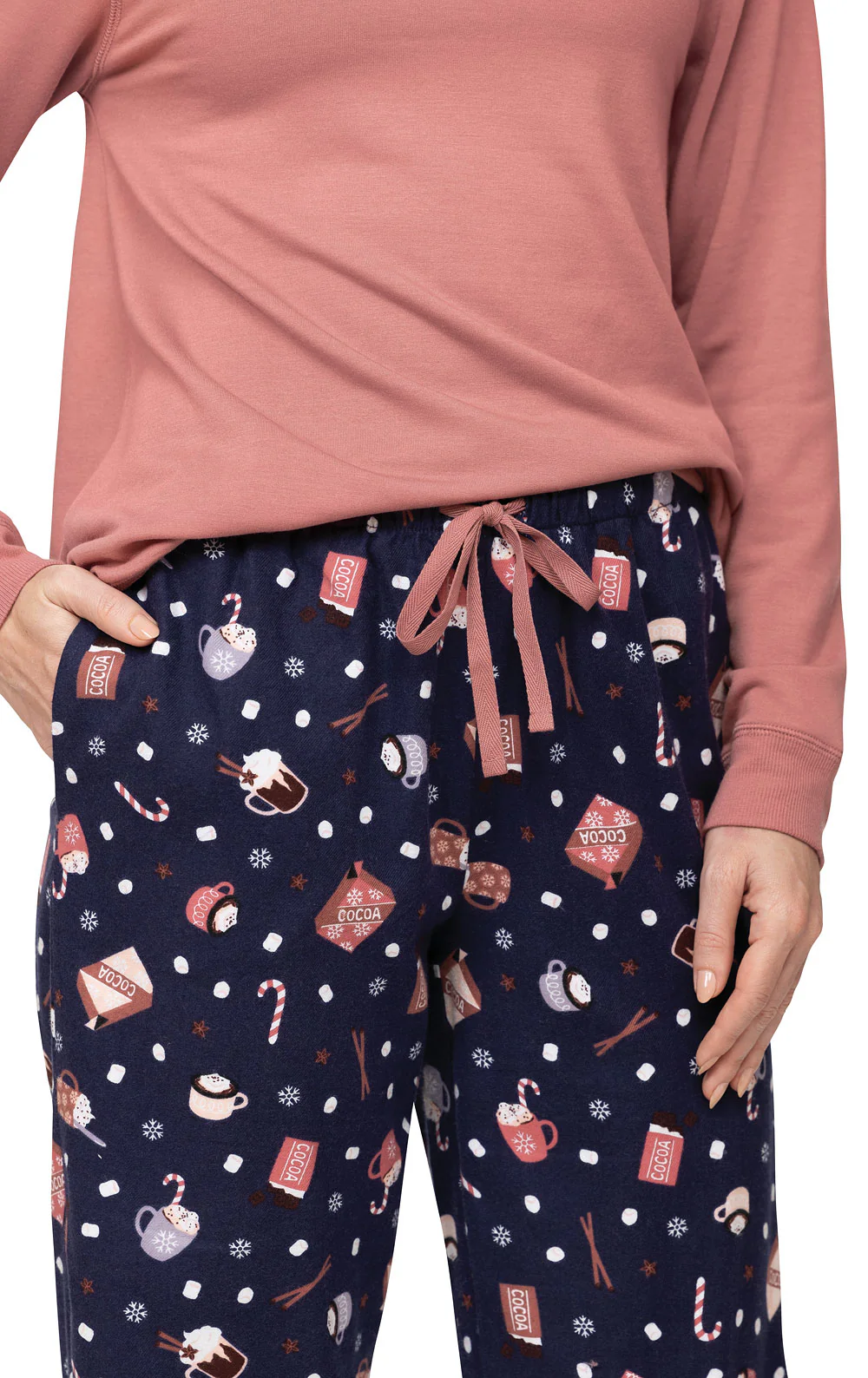 Mugs & Kisses Soft French Terry & Flannel Pajamas - Image 4