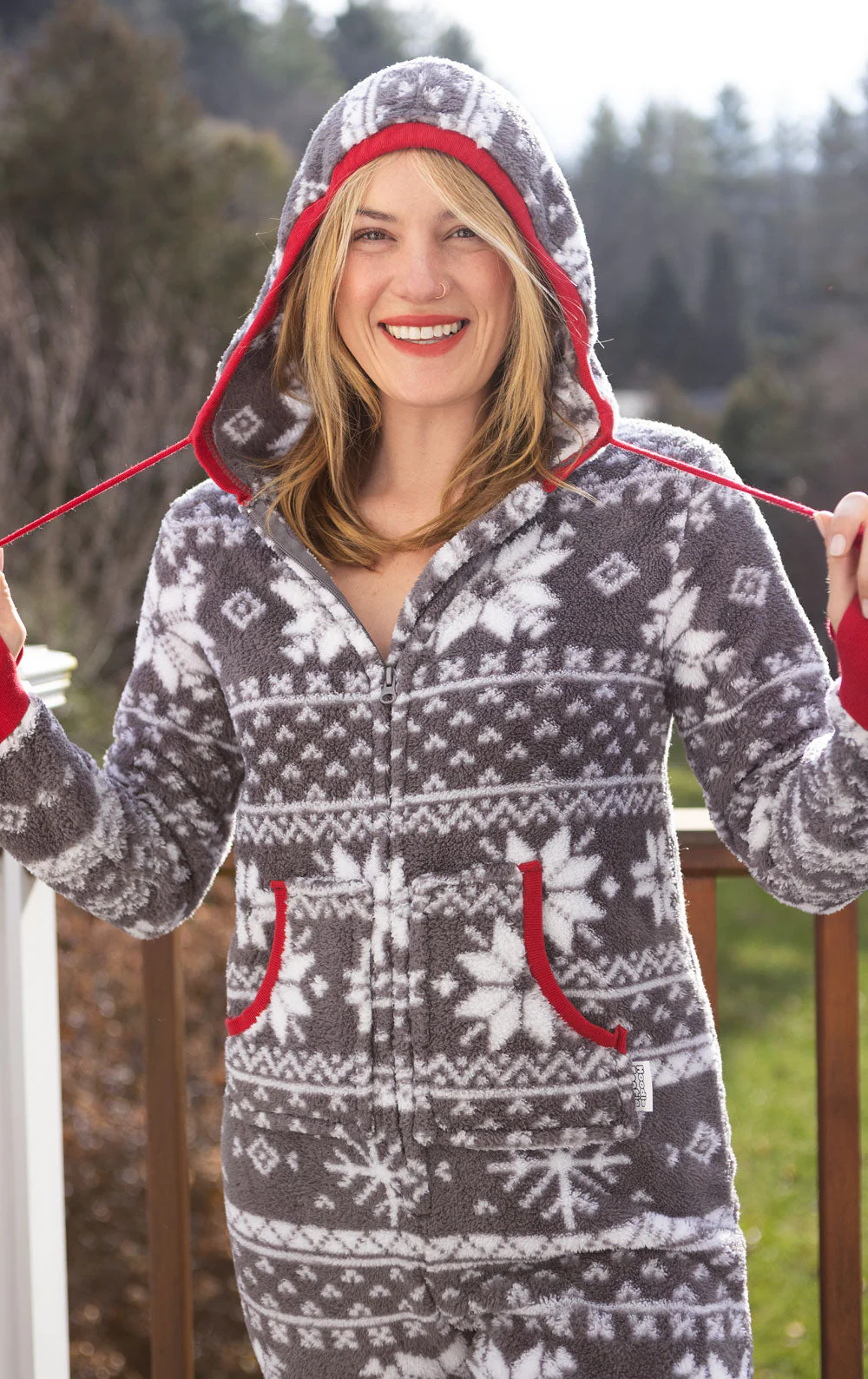 Nordic Fleece Hoodie-Footie Onesie Pajamas - Family Set - Image 8