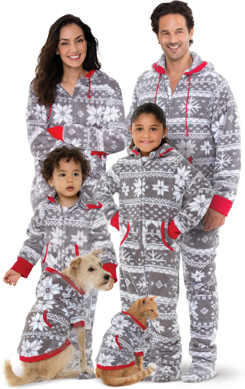 Nordic Fleece Hoodie-Footie Onesie Infant Pajamas - Family Set - Image 2