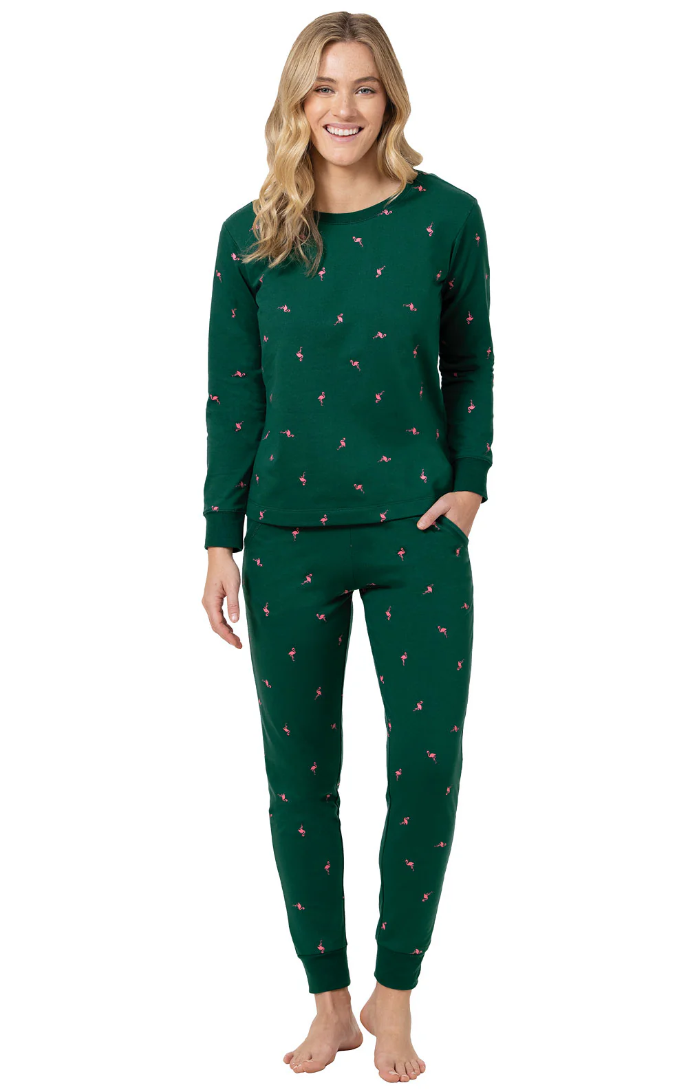 Pink Flamingo Long Sleeve Jogger Pajamas - Final Sale