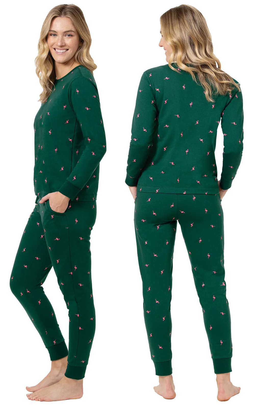 Pink Flamingo Long Sleeve Jogger Pajamas - Final Sale - Image 2