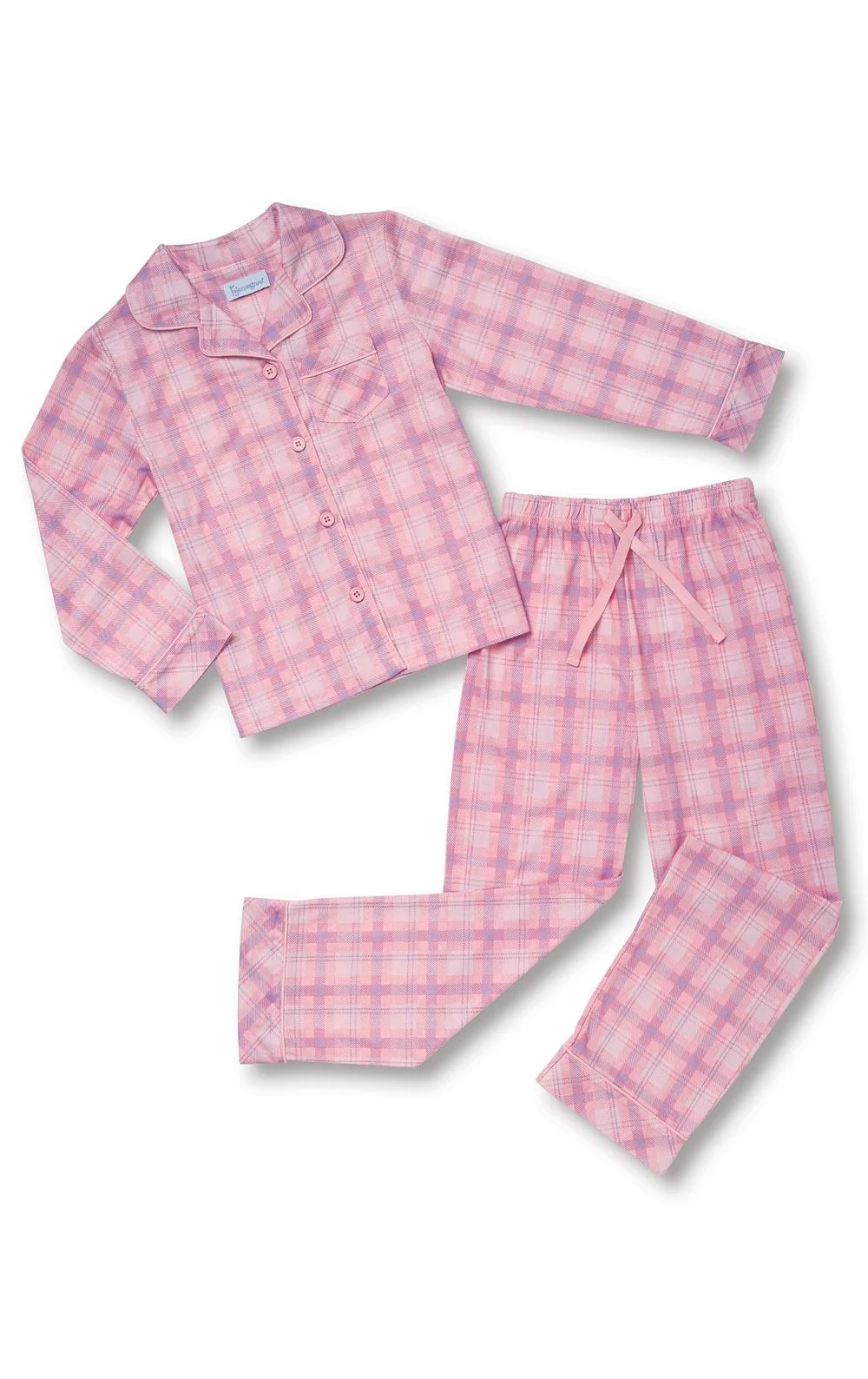 Plaid Button-Front Unisex Kids Pajamas - Image 3