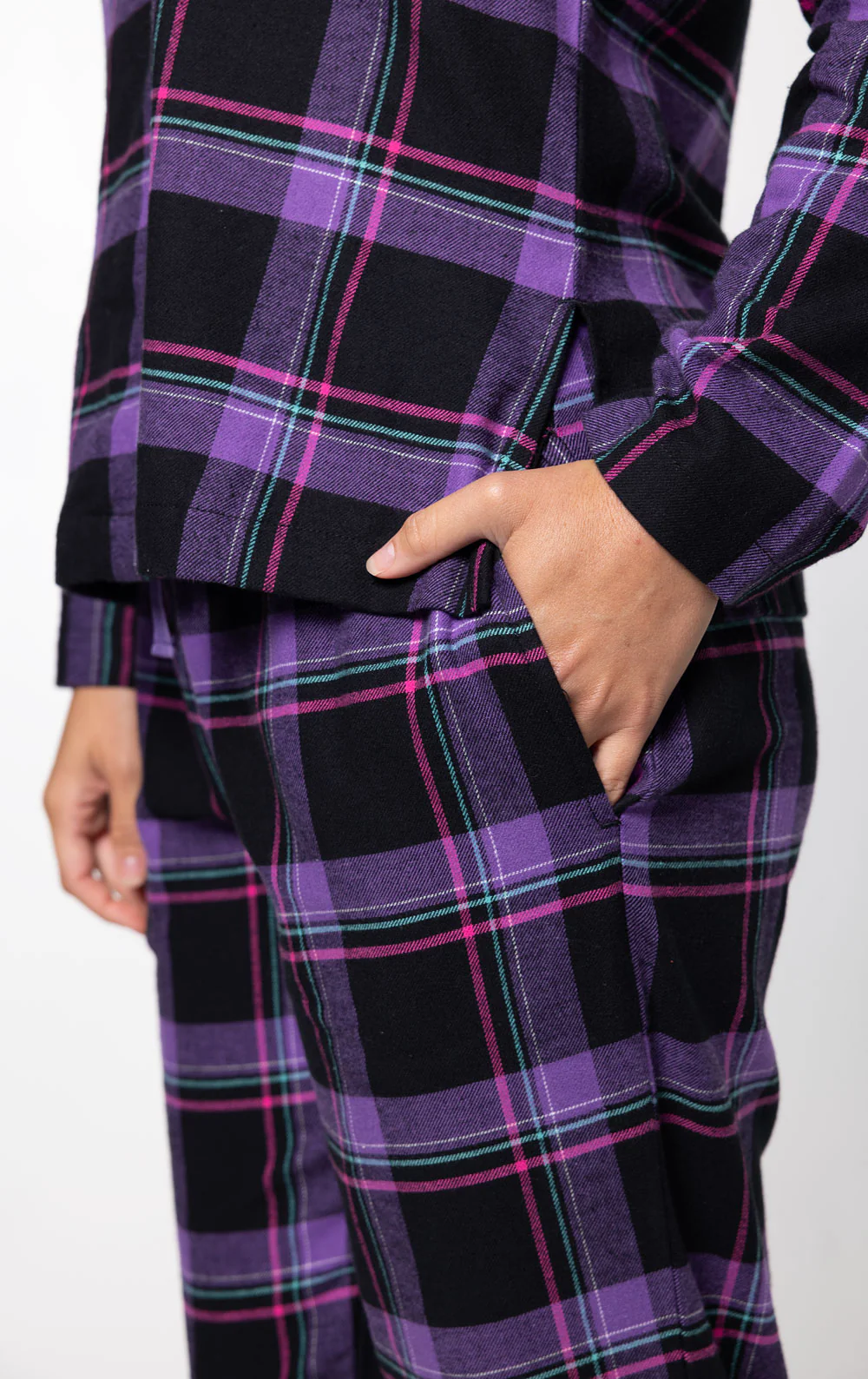 Plaid Button-Front Jogger Pajamas - Image 11