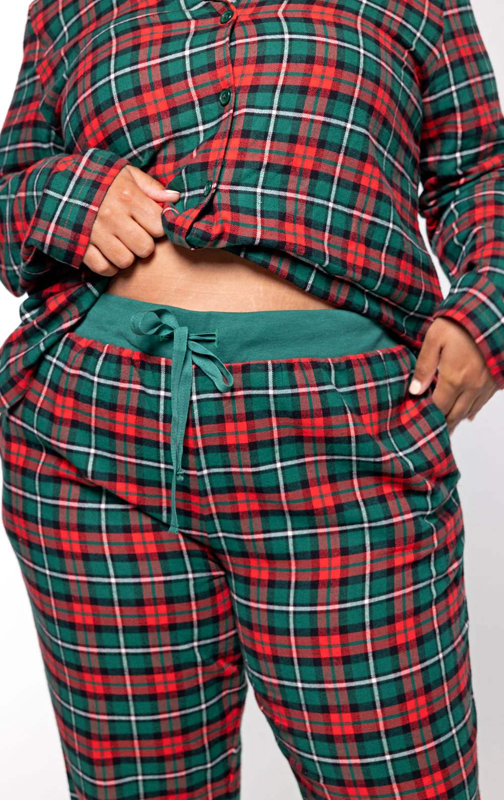 Plaid Button-Front Jogger Pajamas - Image 17