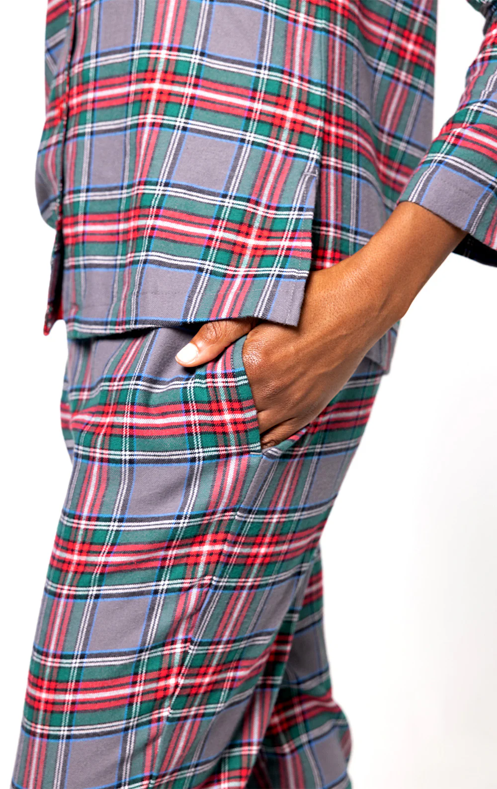 Plaid Button-Front Jogger Pajamas - Image 21