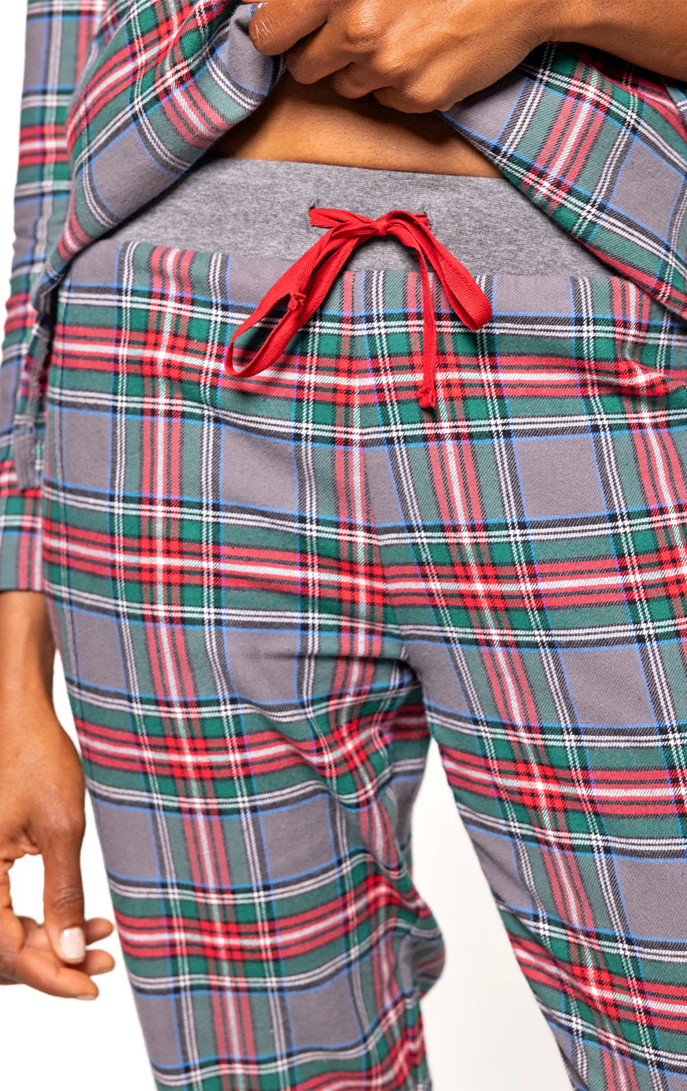 Plaid Button-Front Jogger Pajamas - Image 22