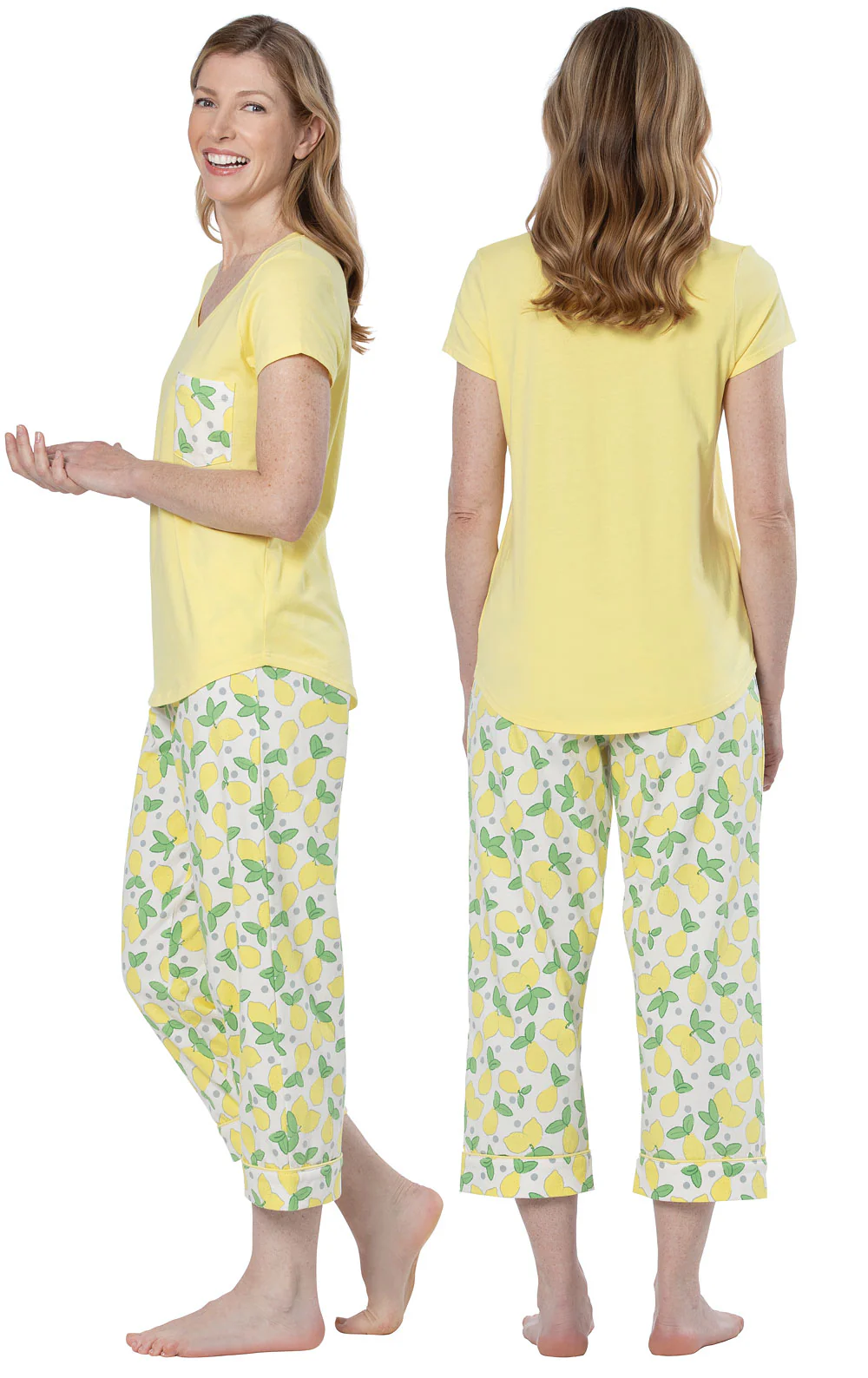 Printed Pocket Tee Capri Pajamas- Final Sale - Image 15