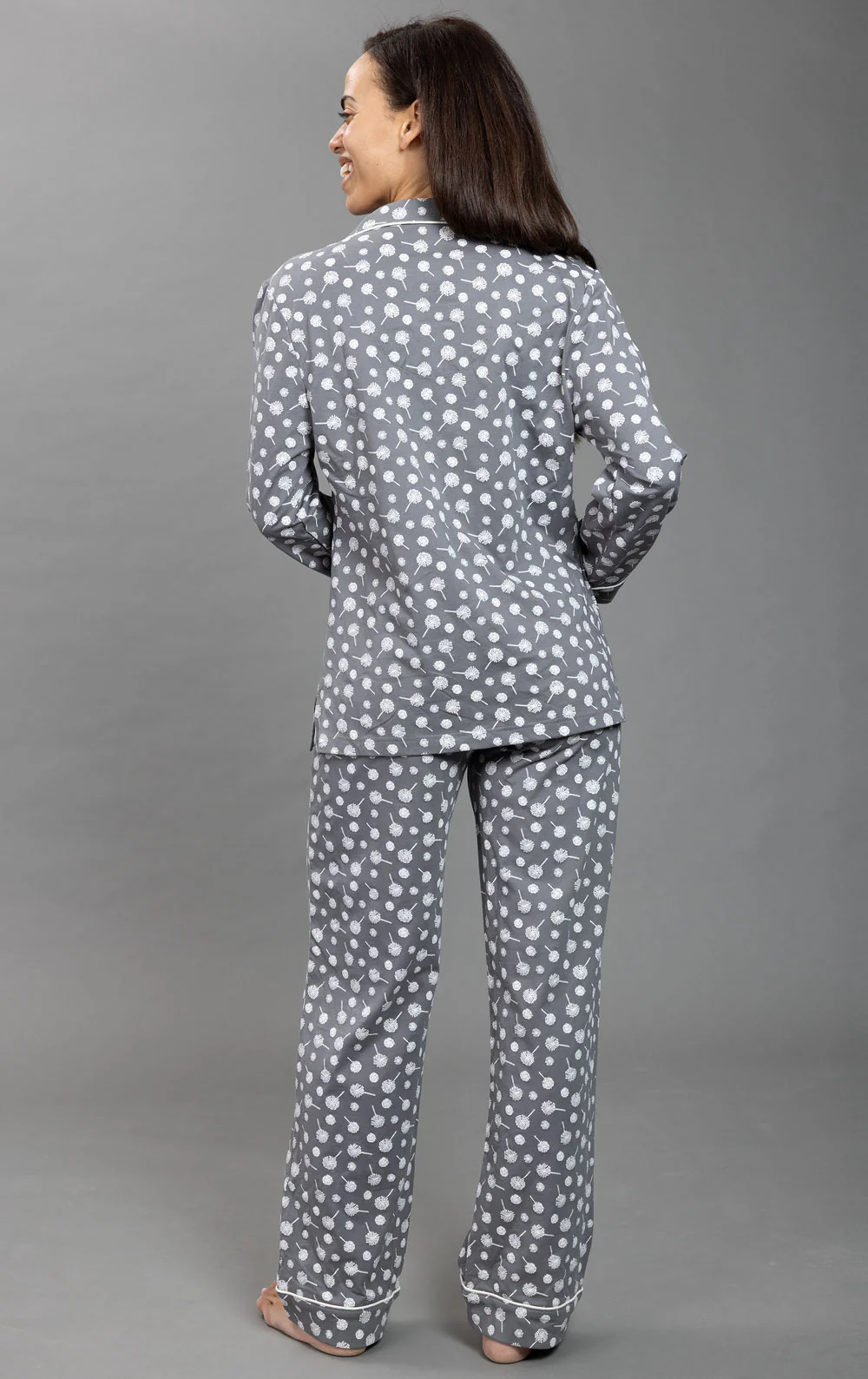 Printed Button-Front Pajamas - Blue Paisley - Image 8
