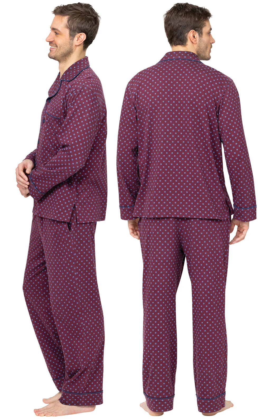 Printed Button-Front Men's Pajamas - Image 3