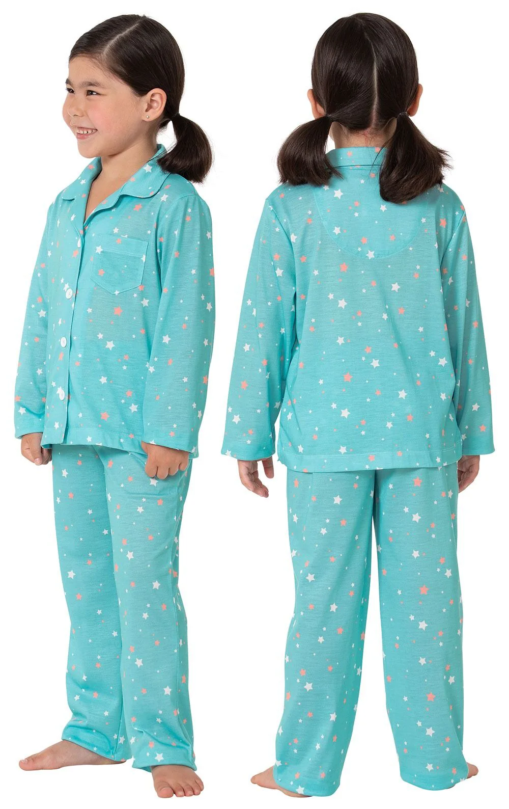 Printed Button-Front Unisex Kids Pajamas - Image 18